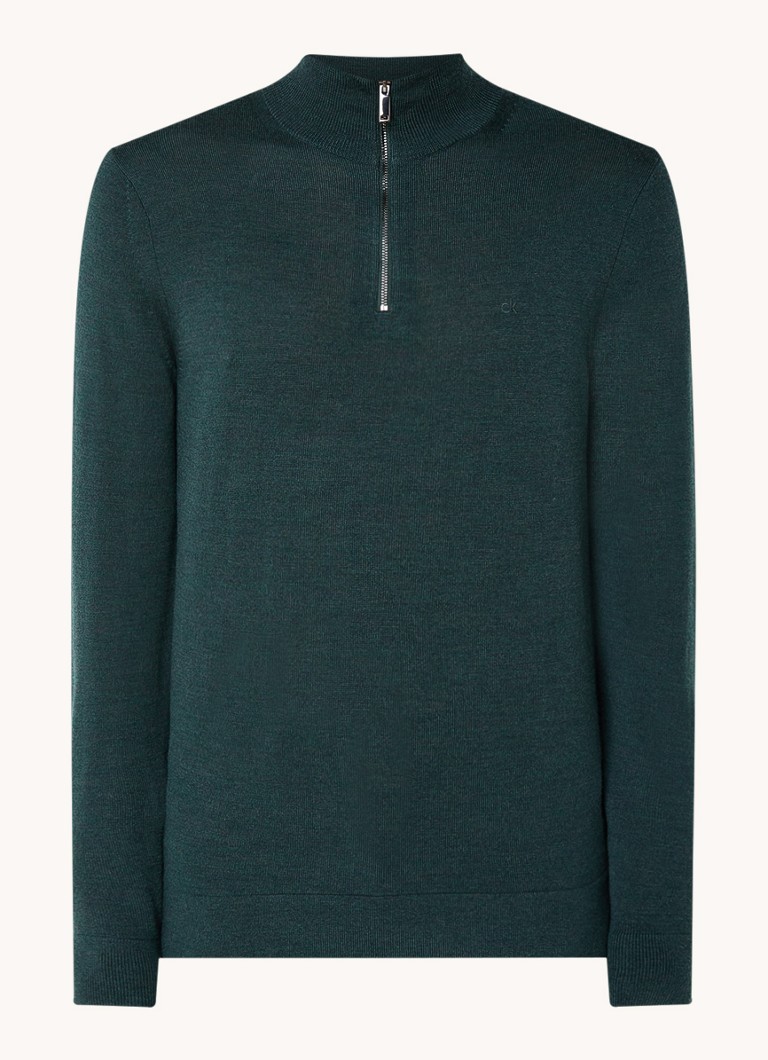 Calvin Klein Fine-knit wool pullover with logo embroidery