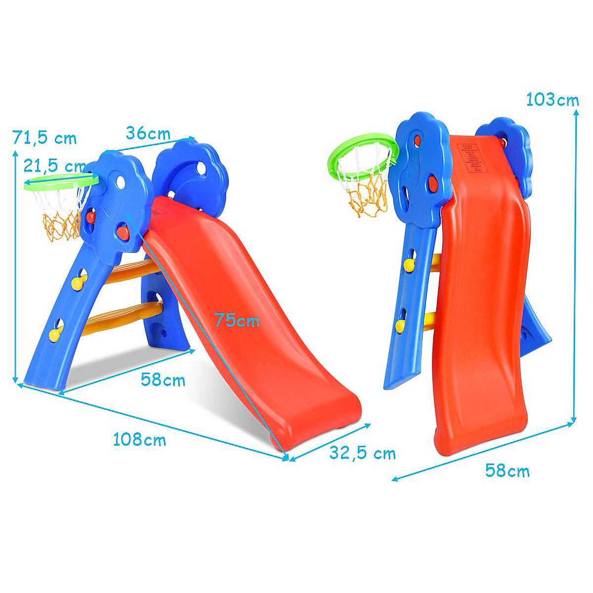 Kinderrutsche Mit Basketballkorb