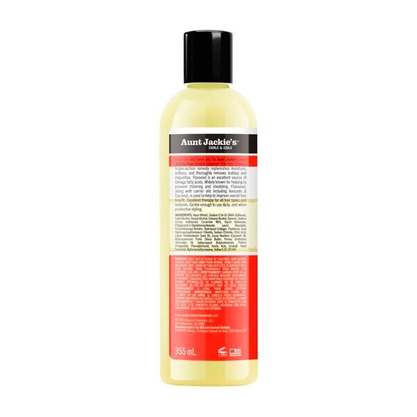 Aunt Jackie's Curls & Coils Flaxseed Recipes Purify Me kosteuttava puhdistusaine 355ml