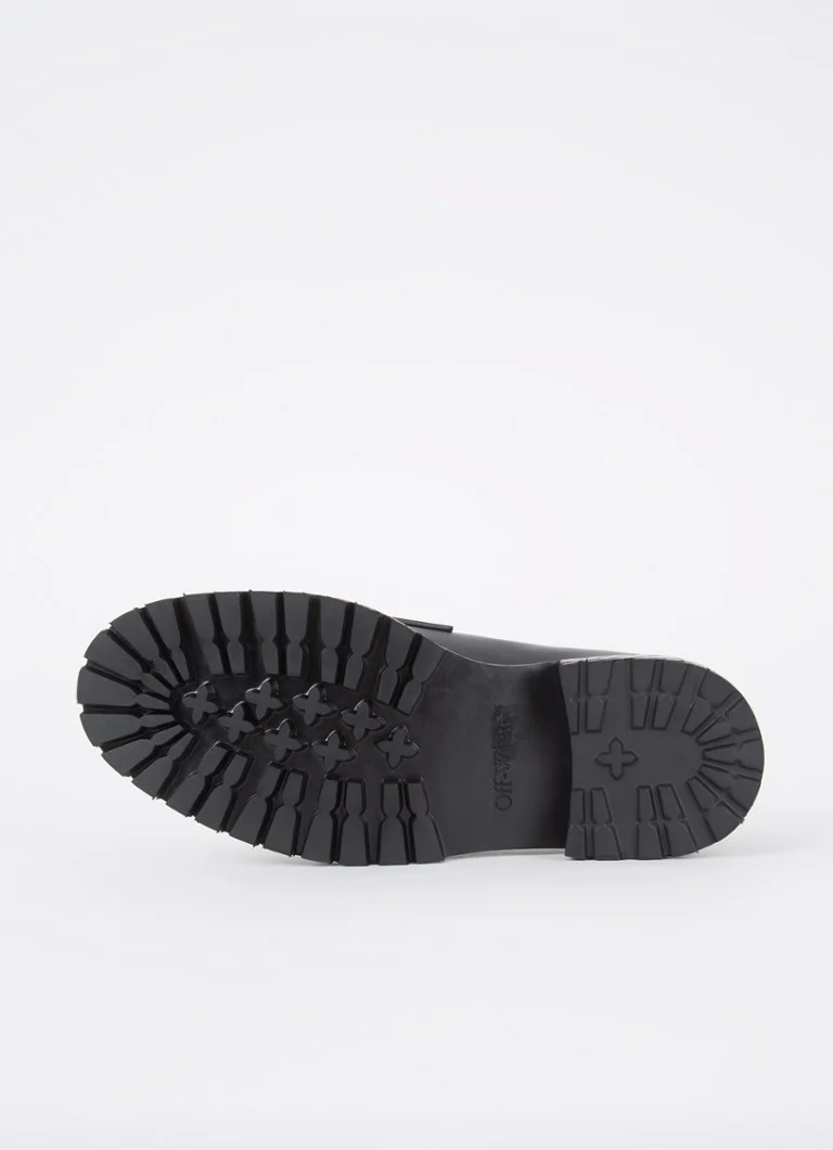 Off-White leather combat loafer with logo