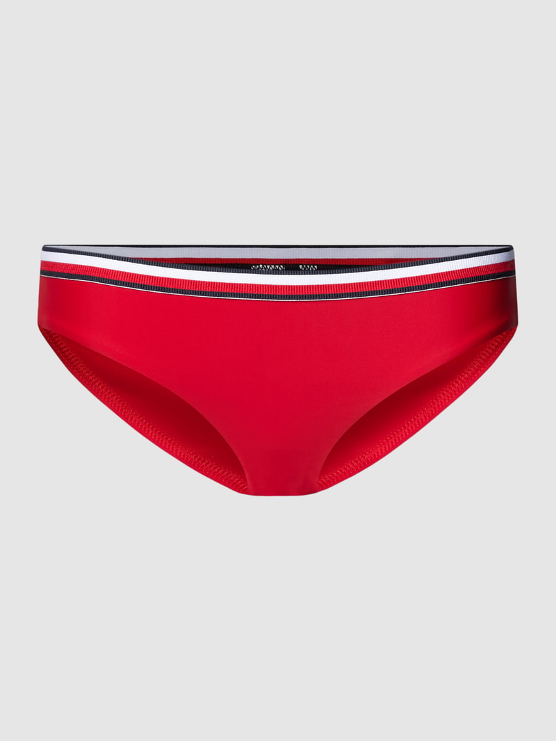 Bikini-Hose mit Kontraststreifen in rot