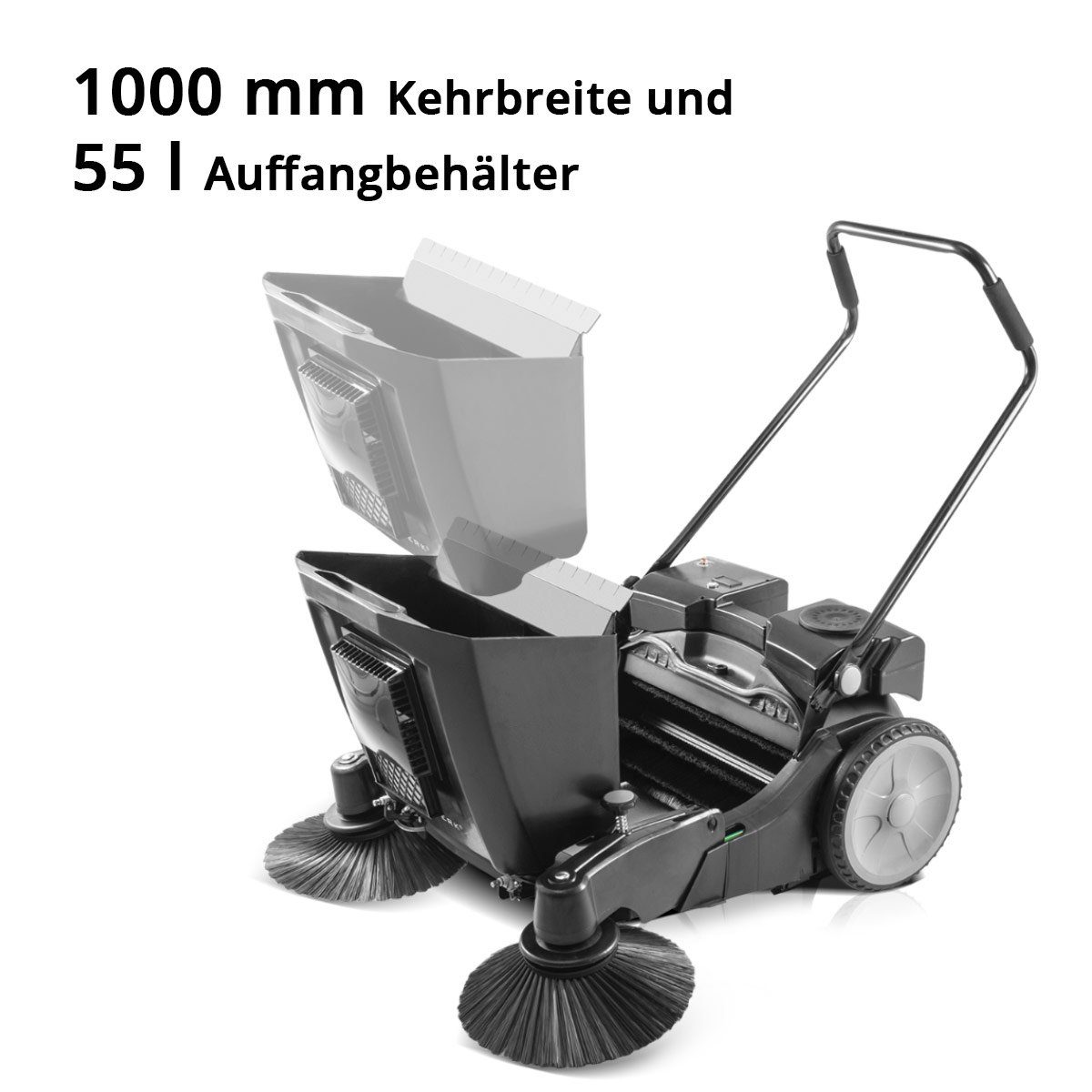 STAHLWERK Handkehrmaschine Akku Kehrmaschine SLW-55 ST mit 1000 mm Kehrbreite, 100 cm Arbeitsbreite, (Packung, 1-St)