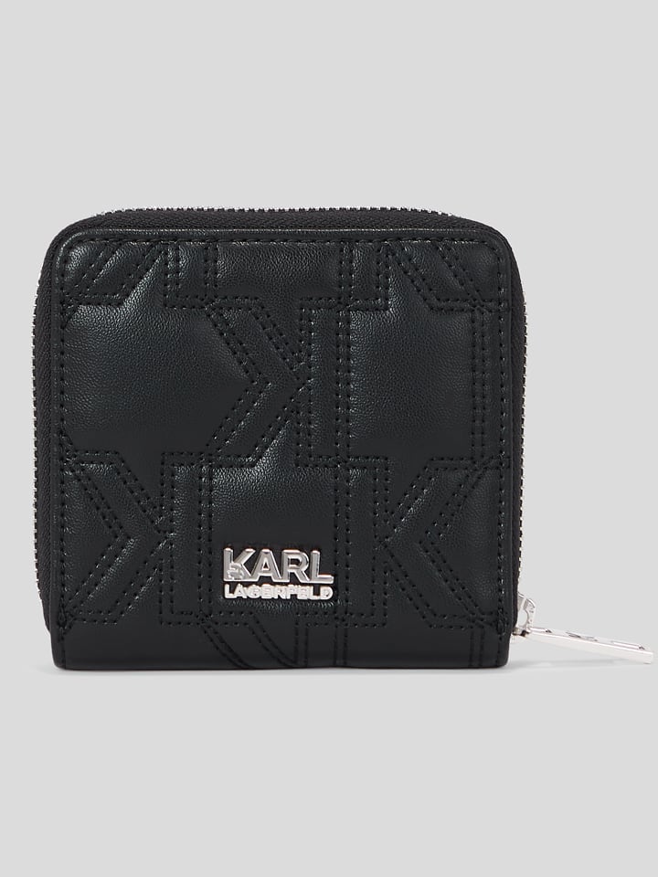 Karl Lagerfeld Leder-Geldbörse in Schwarz günstig kaufen onesize