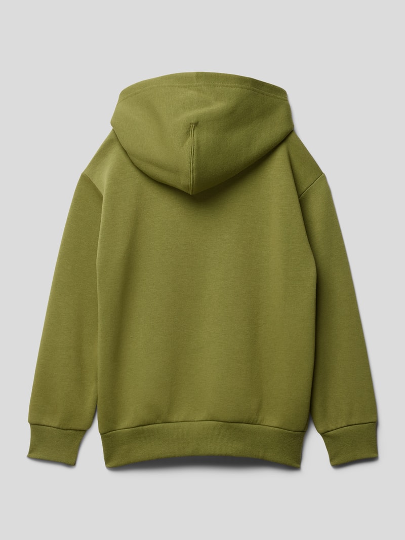 Hoodie mit Label-Stitching Modell 'Rochester' in khaki