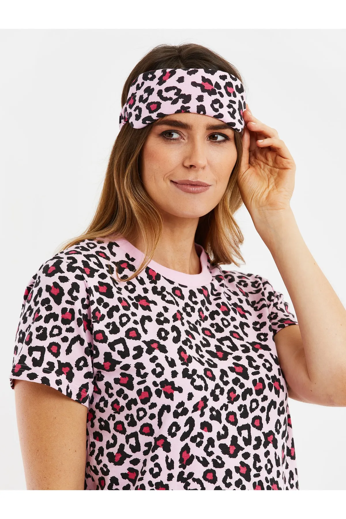 Threadbare  Loungewear - Nachtwäsche Cara Leopard Pyjama-Set und Augenmaske