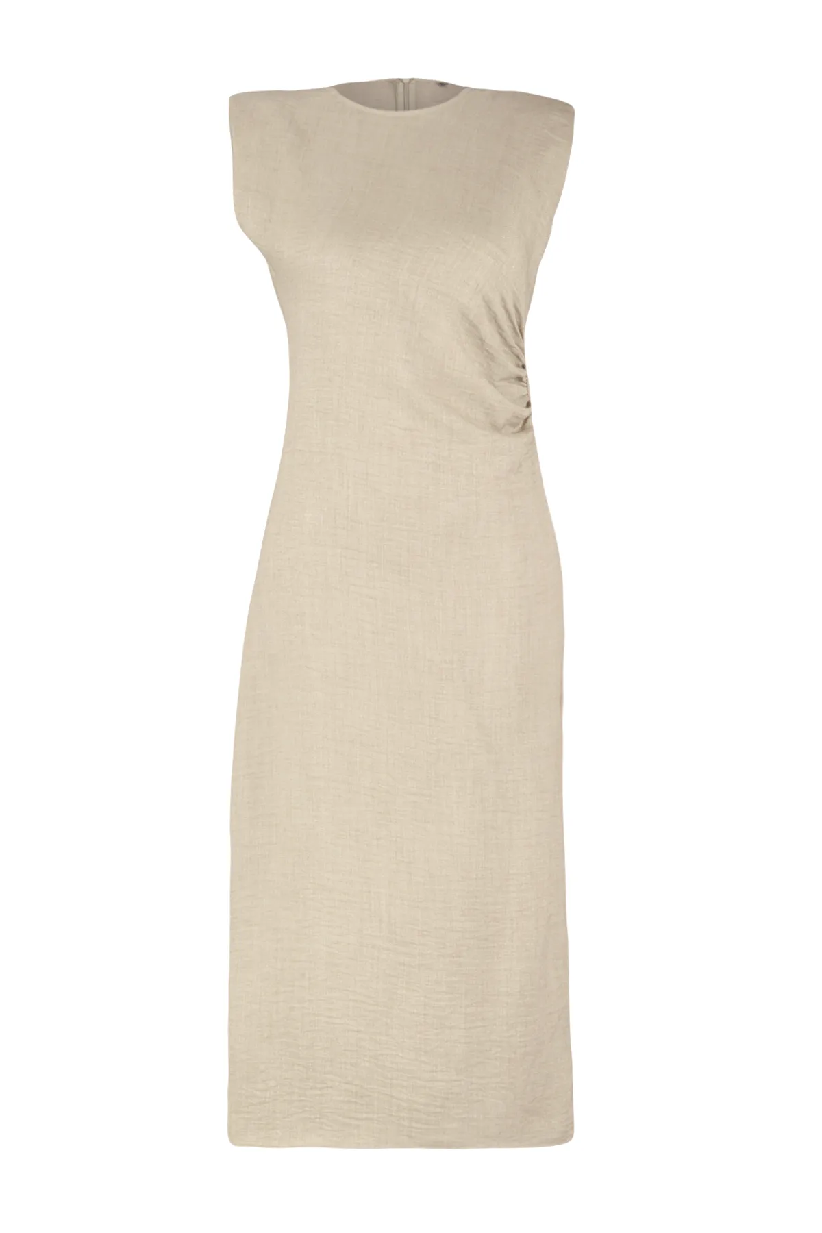 Trendyol Collection  Gewebtes Midikleid in Nerzfarbe TWOSS24EL00619