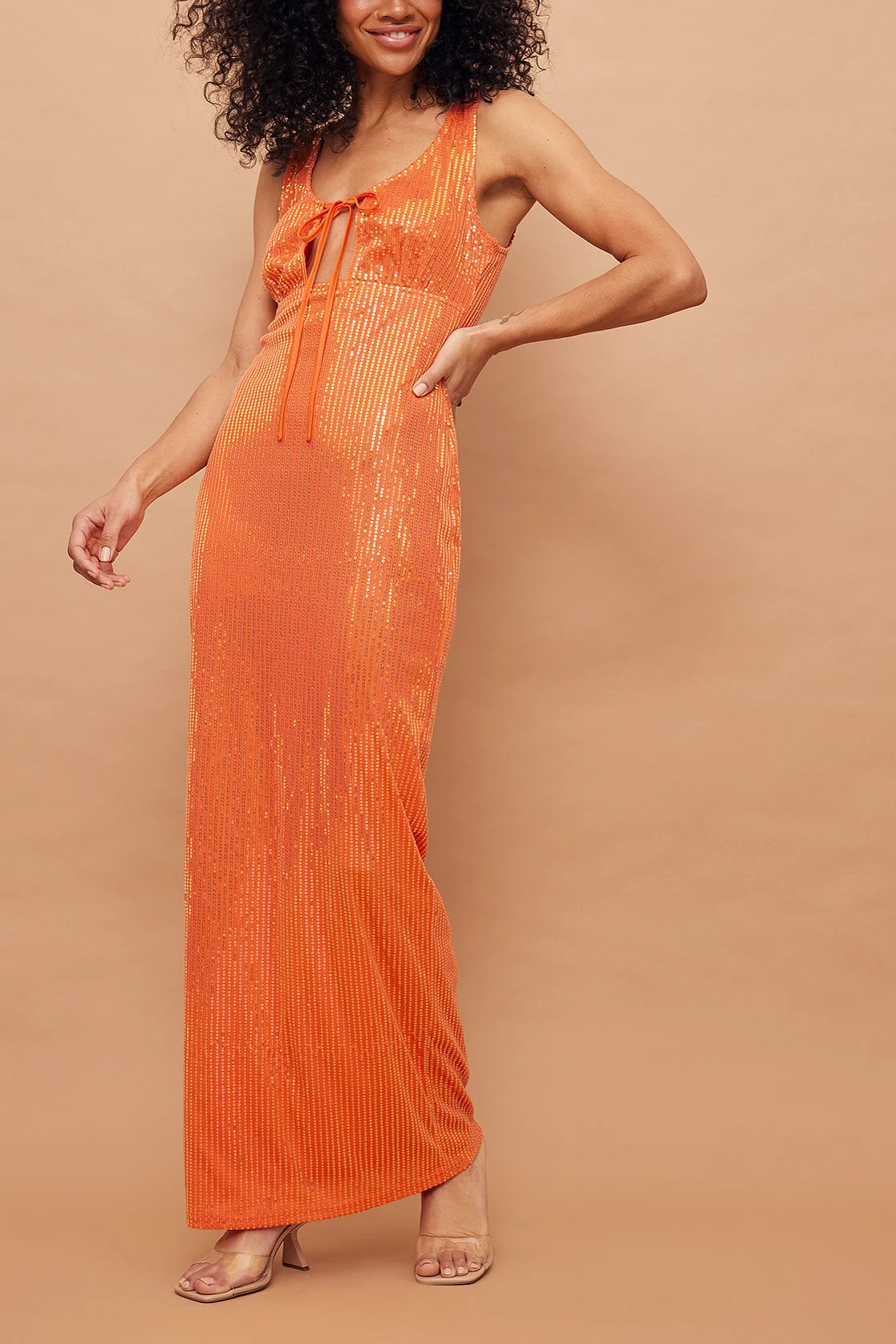 Pailletten Maxikleid