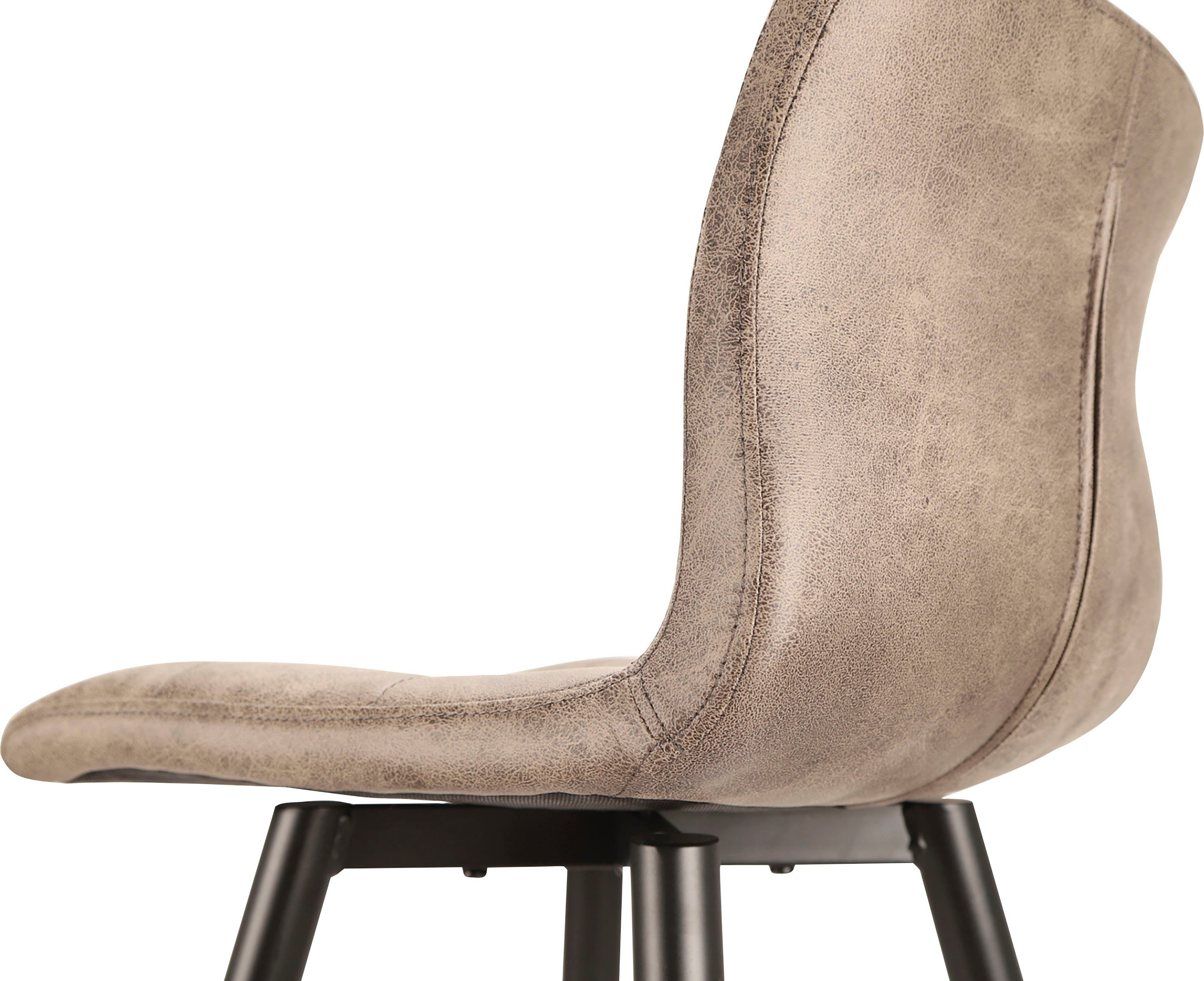 byLIVING Bargruppe Essgruppe Nele, Stühle Simone, (Set, 3-tlg., Tisch mit Barhockern), Barhocker, Bartisch