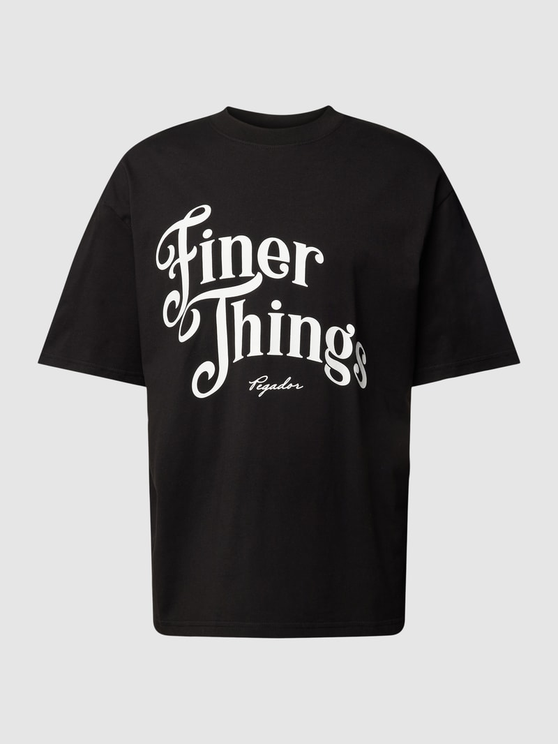 Oversized T-Shirt mit Label-Print in schwarz