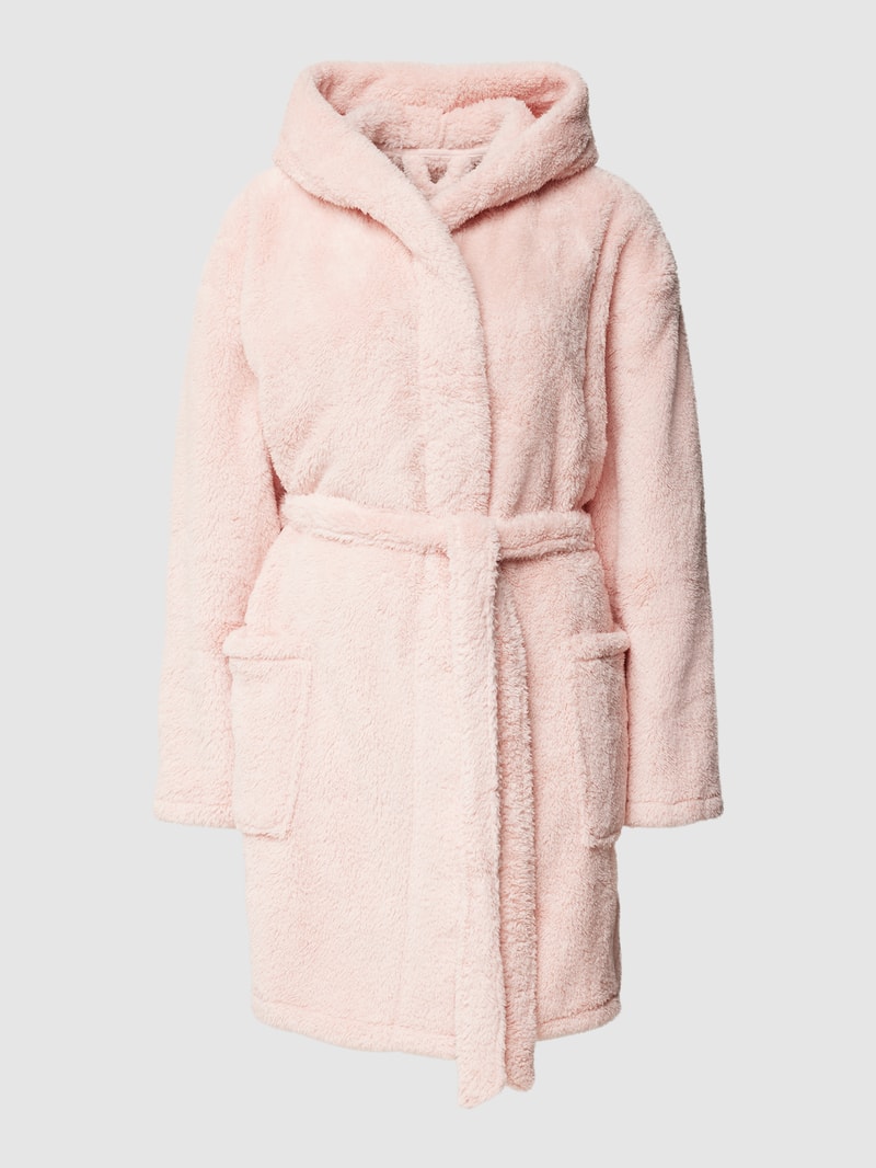 Bademantel mit Eingrifftaschen in rosé