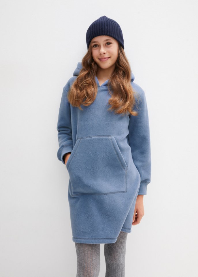 Mädchen Kapuzen-Fleecekleid