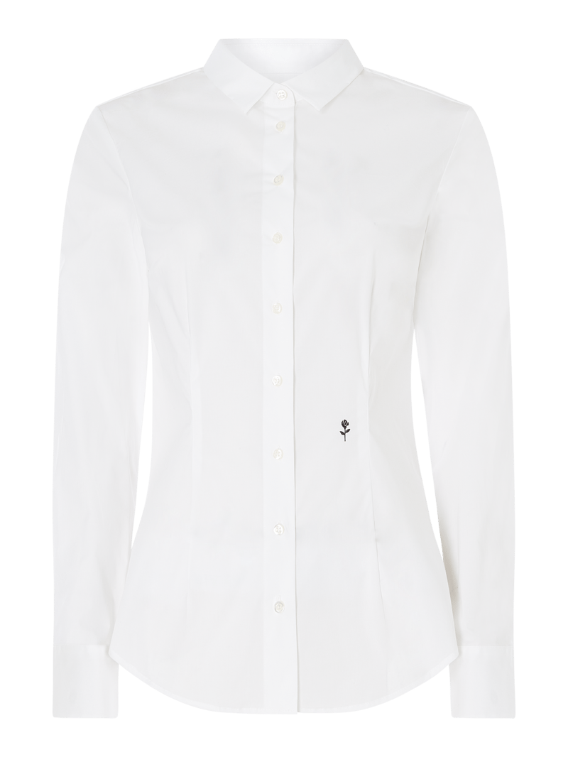 Bluse mit Logo-Stickerei in weiß