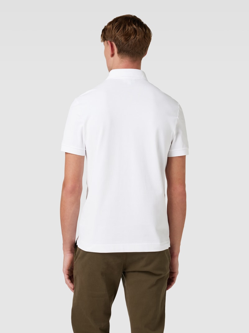 Poloshirt mit Logo-Stitching in weiß