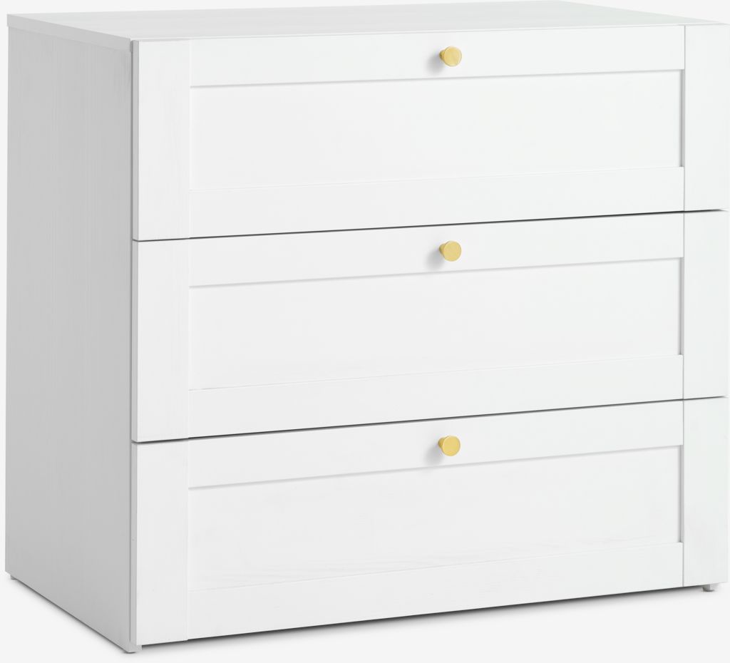 FRAMLEV Cômoda FRAMLEV com 3 gavetas em branco