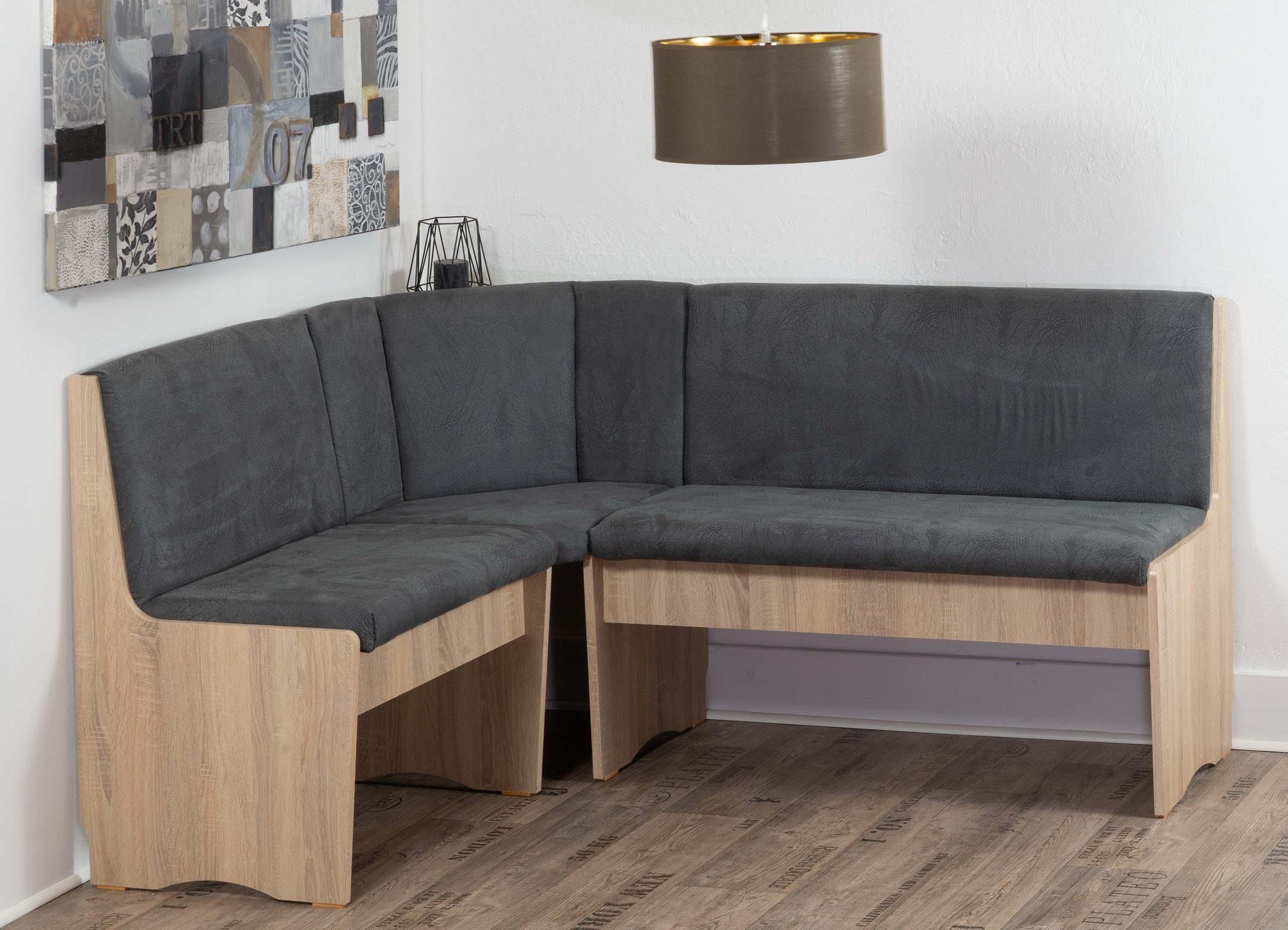 Stolebaenk Eckbankgruppe Duisburg Titanic Sonoma Ibiza FG MA+PE, (Eckbankgruppe, 1 x Eckbank, 1 x Tisch, 2 x Stuhl)