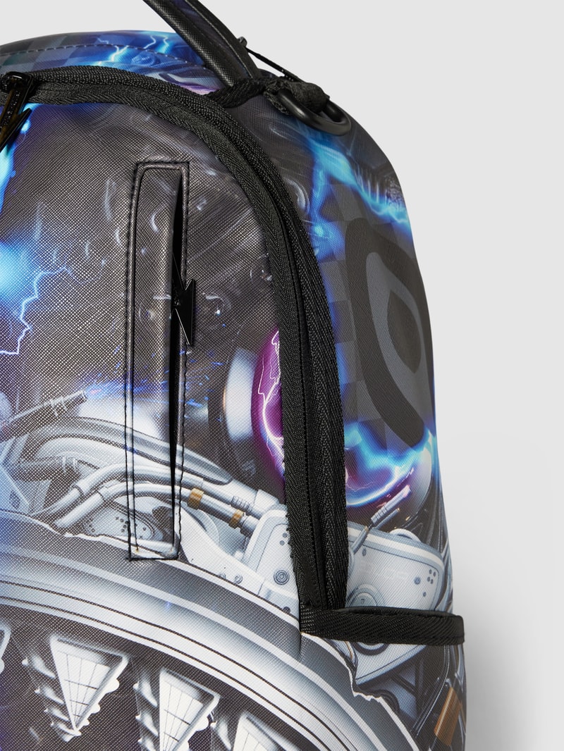 Rucksack mit Allover-Print Modell 'SHARKINATOR' in schwarz