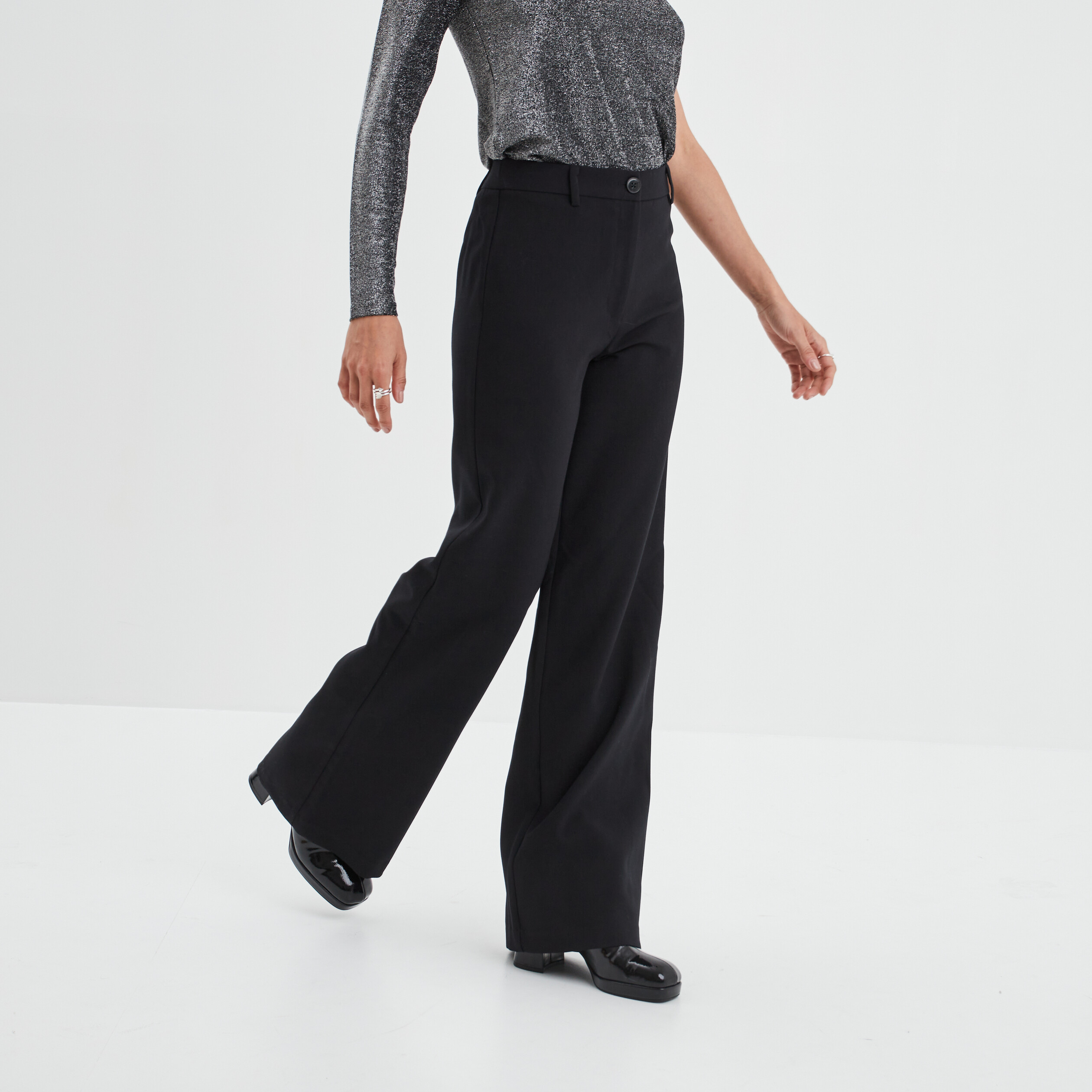 Pantalon city regular noir femme | La Halle