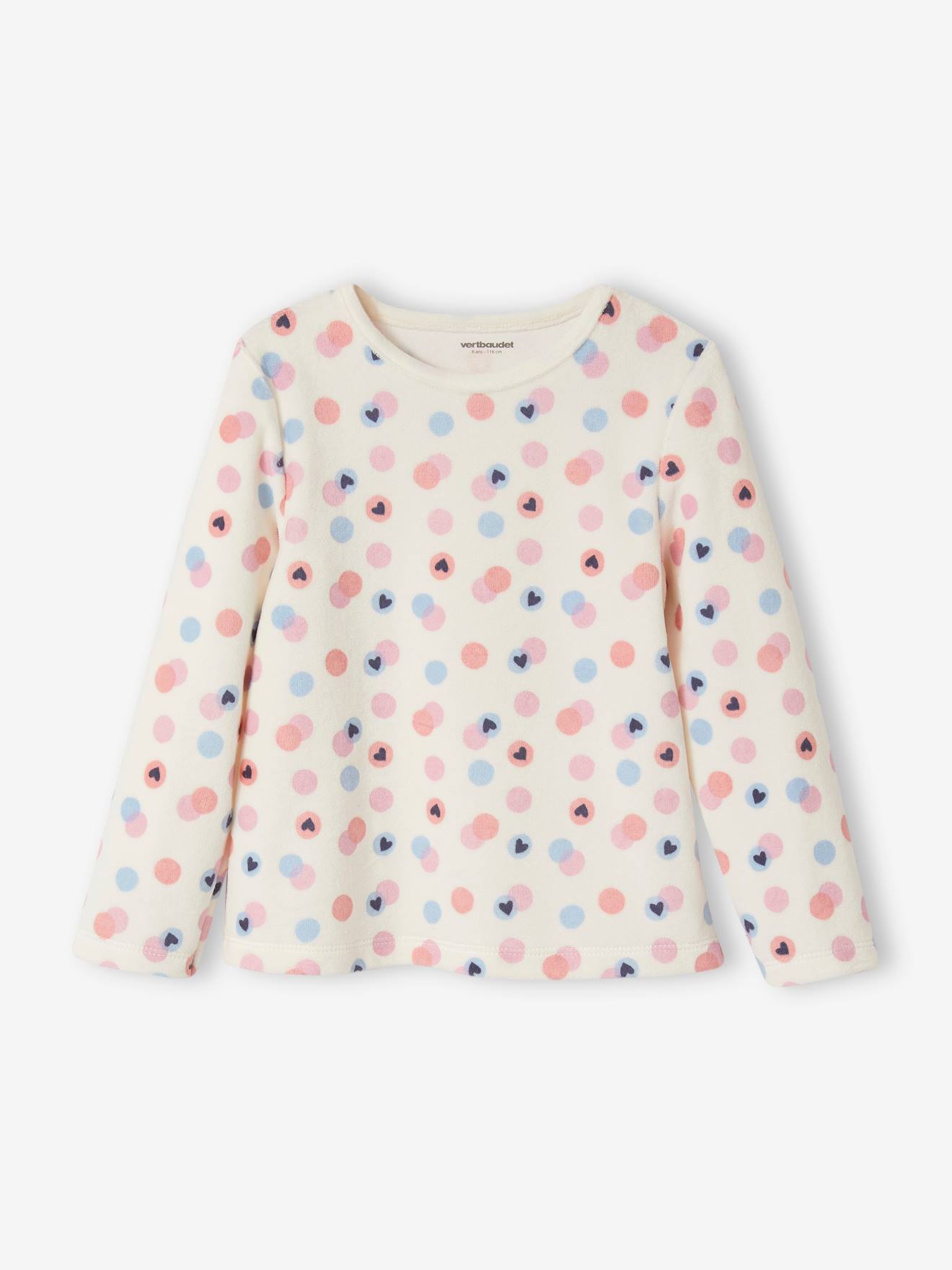 Lot de 2 pyjamas velours coeurs fille marine