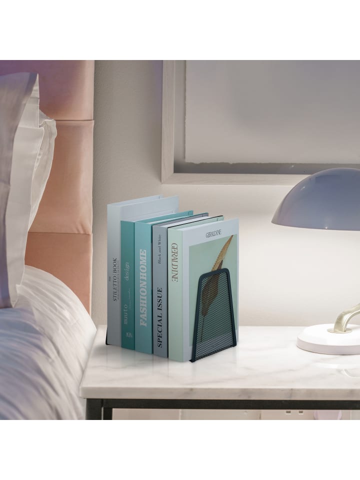 relaxdays 2 x Buchstütze in Anthrazit - (B)9 x (H)14 x (T)12,5 cm günstig kaufen onesize