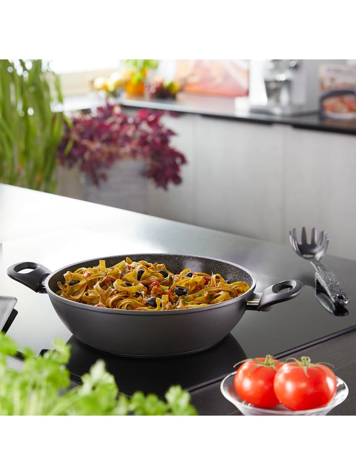 Stoneline Keramik Servierpfanne 24 cm | mit Deckel in Grau günstig kaufen Ø 24cm
