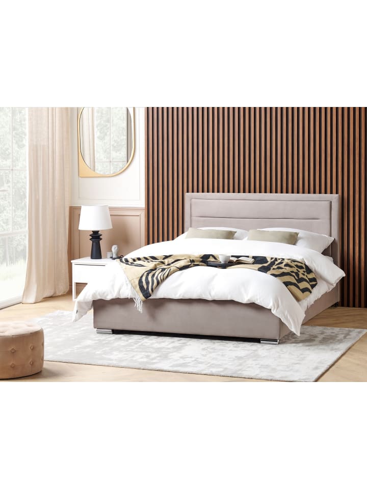 Beliani Doppelbett ROUEN in Beige - (W) 188 x (H) 111 x (L) 214 cm günstig kaufen onesize