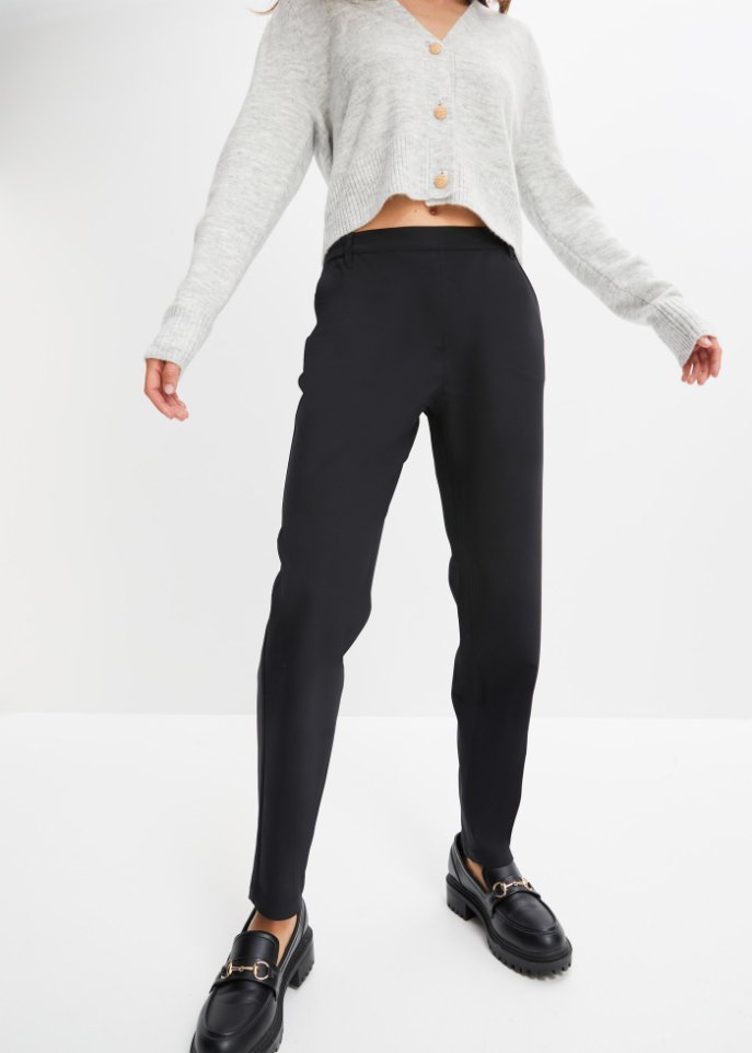 High-Waist-Hose mit Taschen und Bequembund, knöchellang