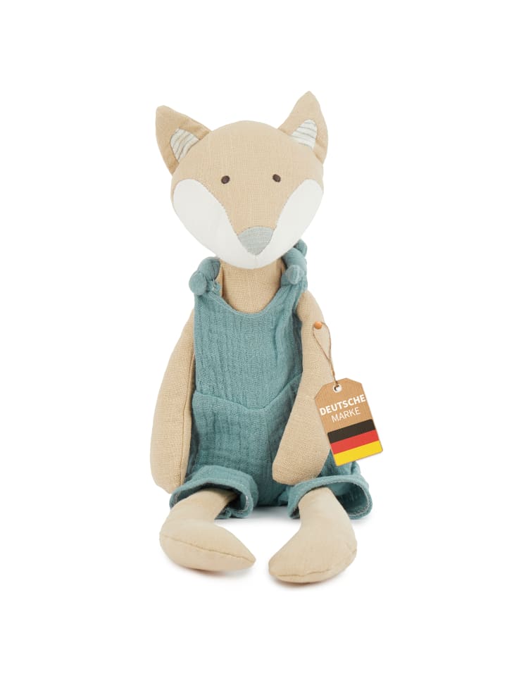 Bieco Spielwaren Kuscheltier aus Leinen & Musselin Fuchs - ab Geburt in Blau günstig kaufen onesize