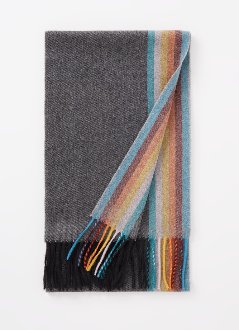 Paul Smith Cashmere scarf with stripe print 170 x 25 cm
