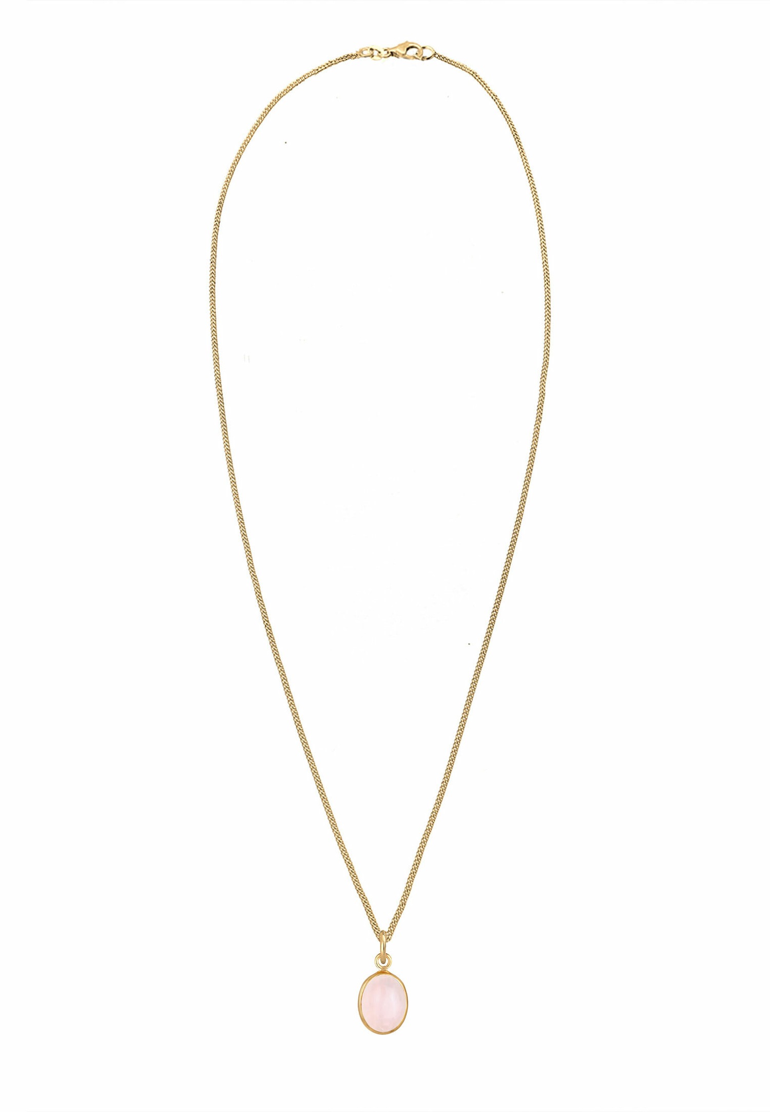 Elli Women's Elegant Basic Solitaire Pendant with Rose Quartz in 925 Sterling Silver