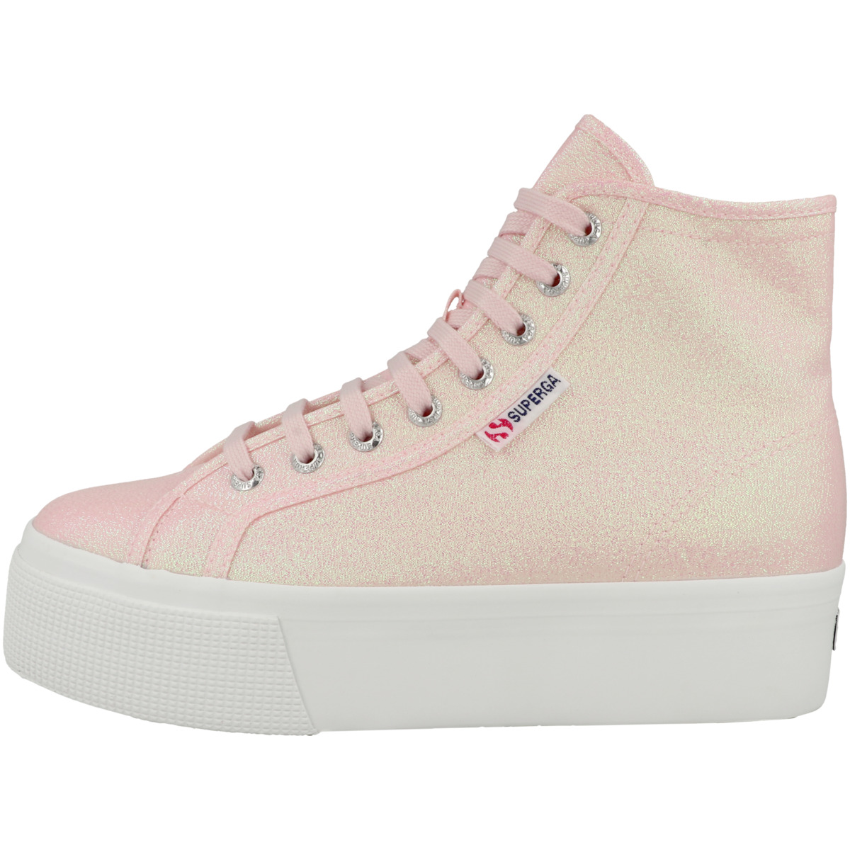 Superga 2708 Hi Top Lame Sneaker mid rosa