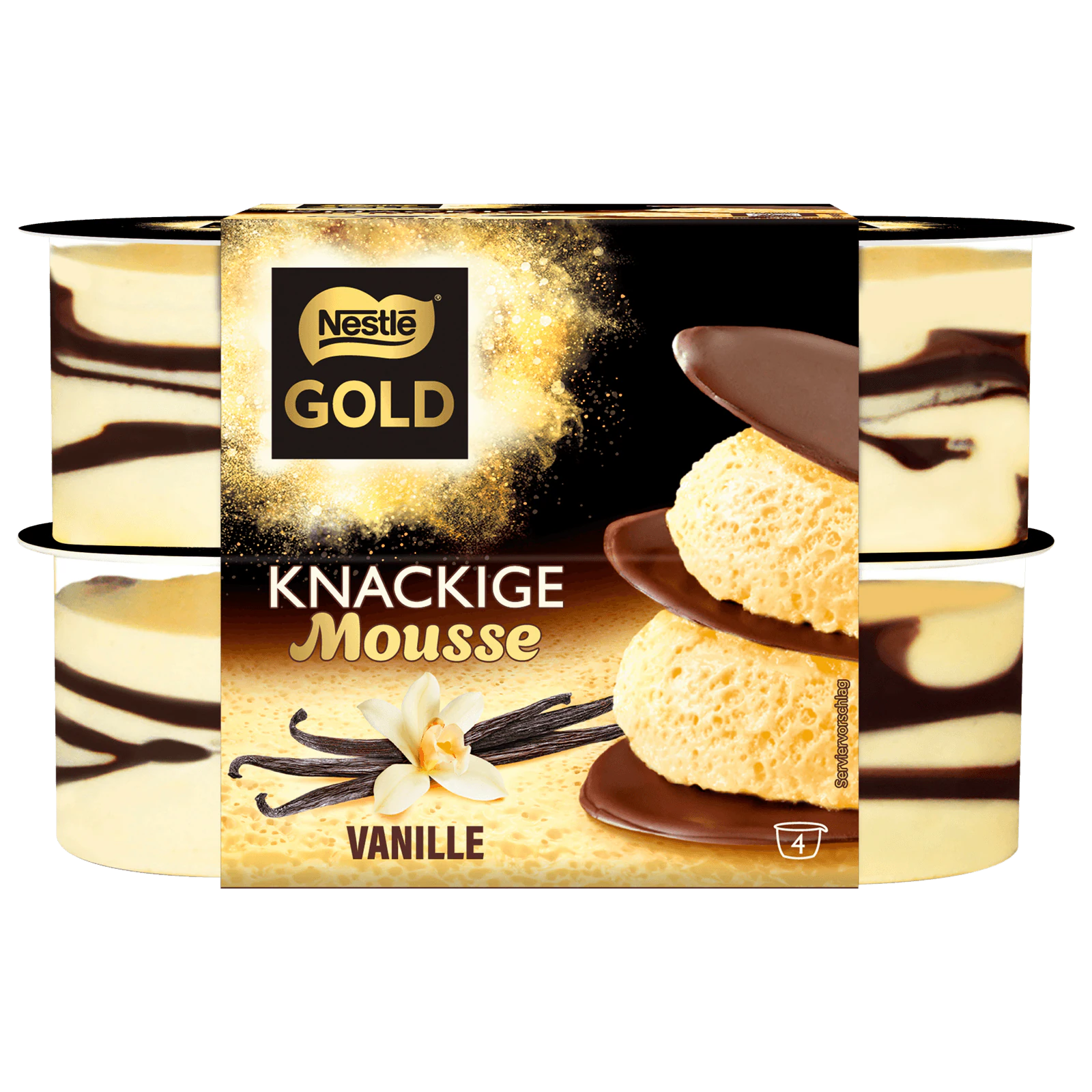 Nestle Gold Knackige Mousse Vanille 4x57g Becher