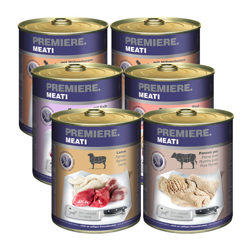 PREMIERE Hundenassfutter PREMIERE Meati Mixpaket 6x800g Mixpaket 1