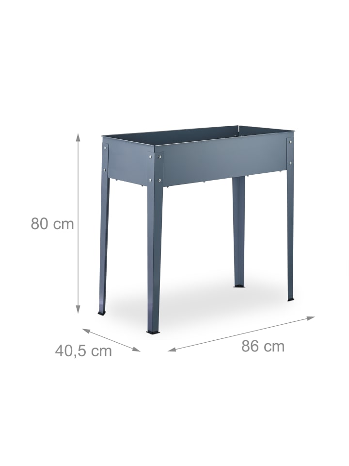 relaxdays Hochbeet in Grau - (B)86 x (H)80 x (T)40,5 cm günstig kaufen onesize