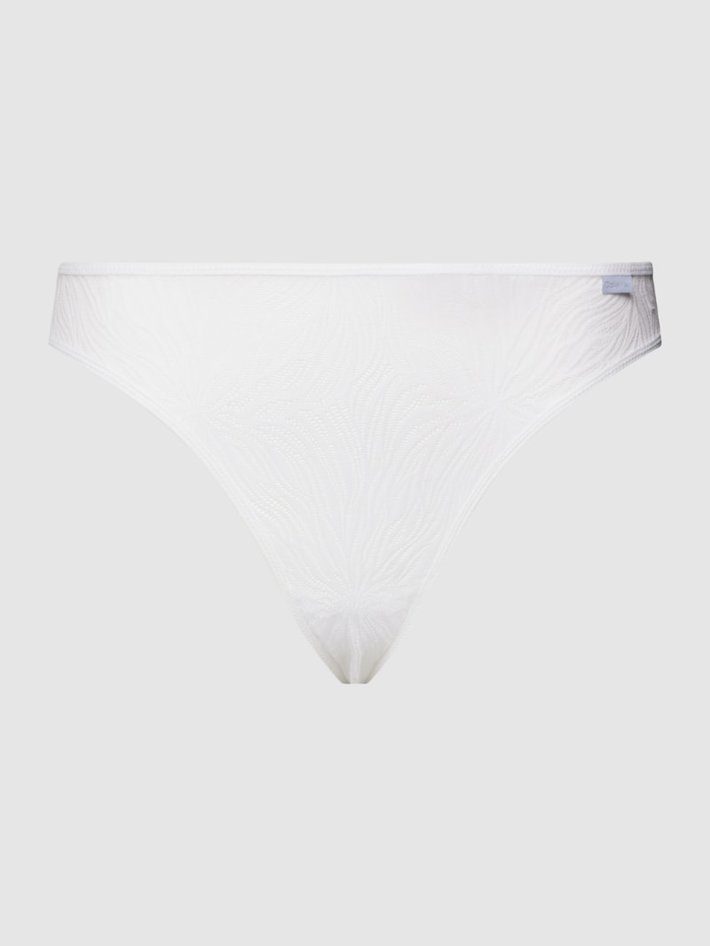 String mit Spitzen-Muster Modell 'Sheer Marquisette' in weiß