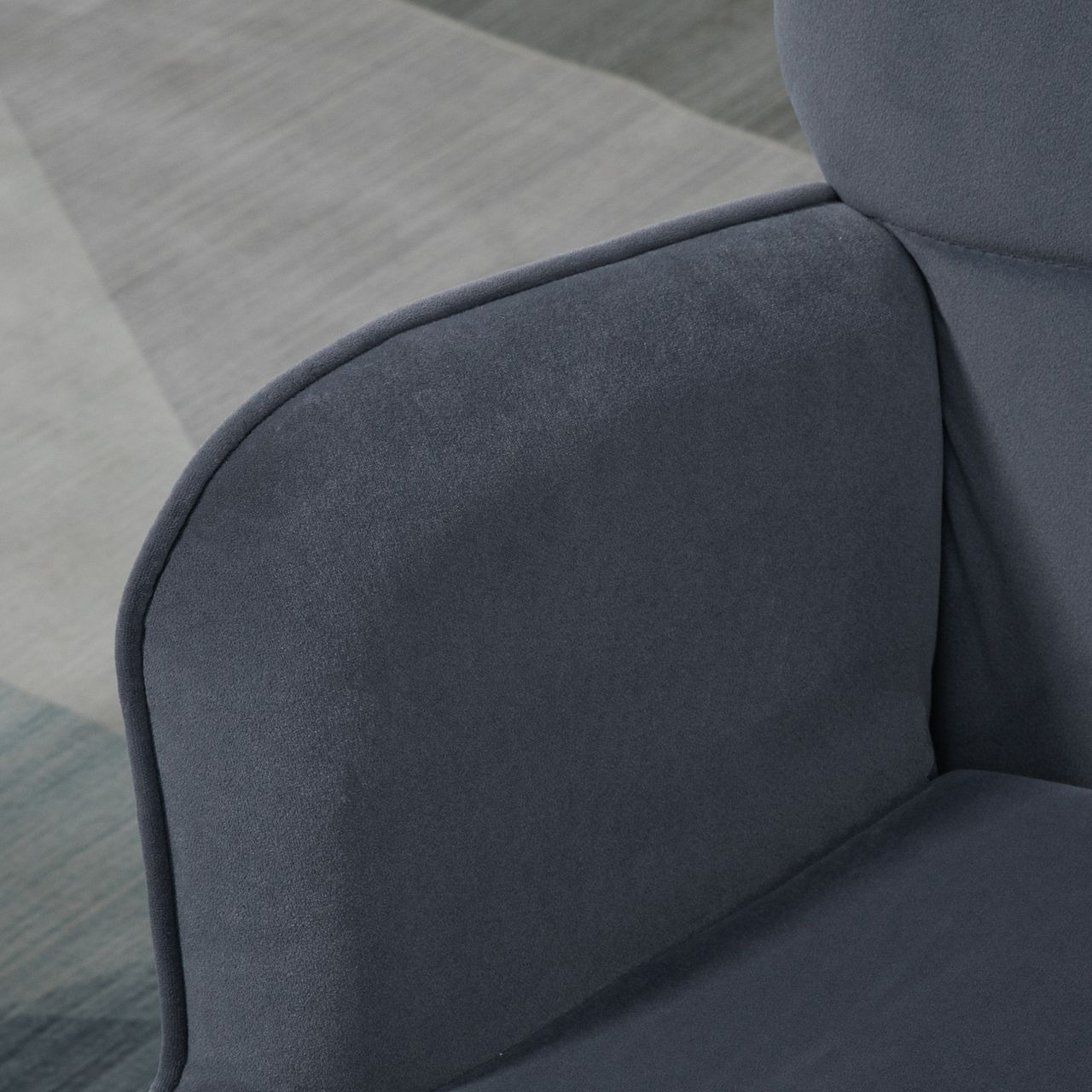 HOMCOM Relaxsessel mit Fußhocker, Relaxstuhl, Armlehensessel mit Hocker, Samt