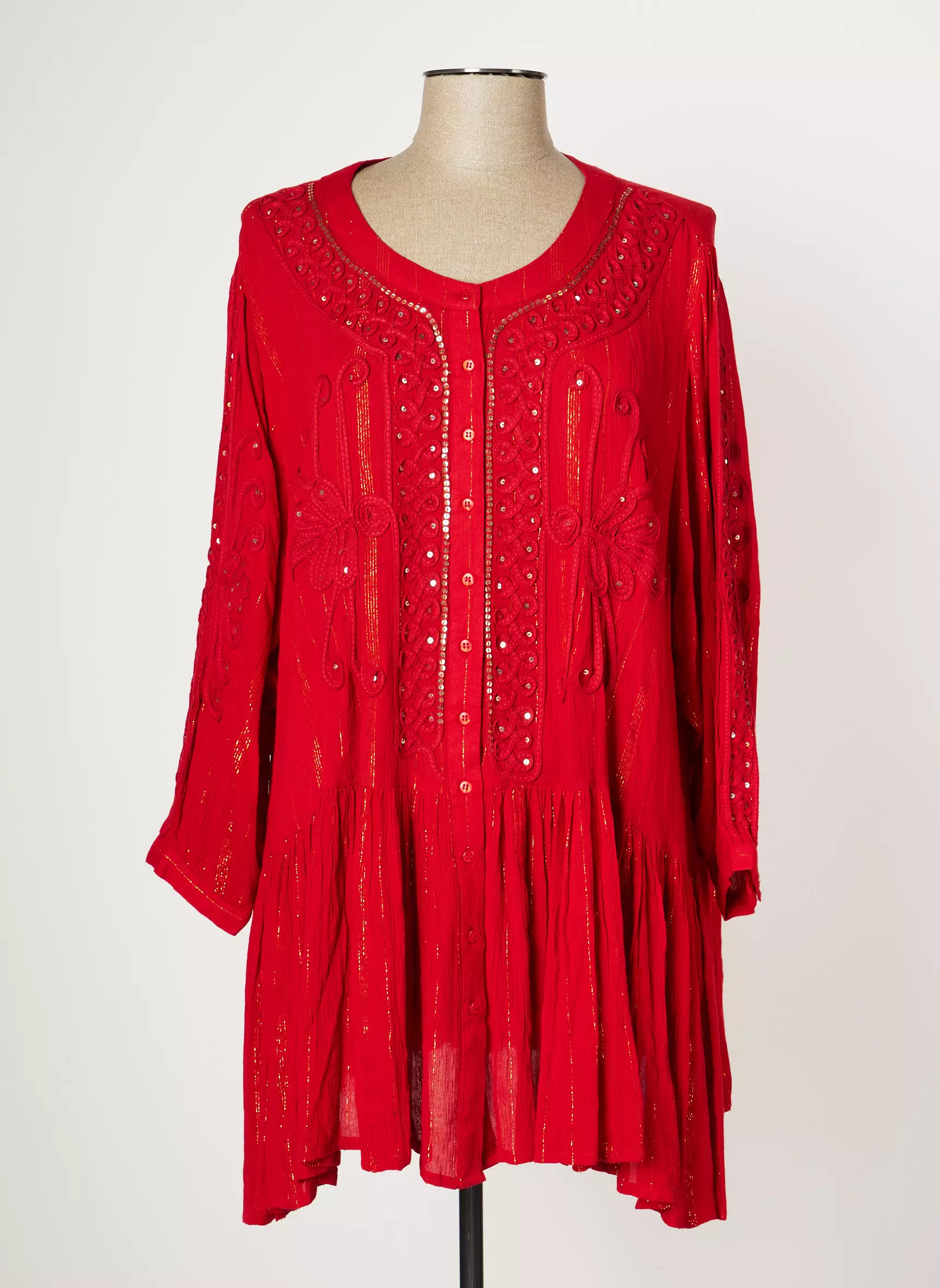 Multiples Robes Mi Longues Femme couleur rouge