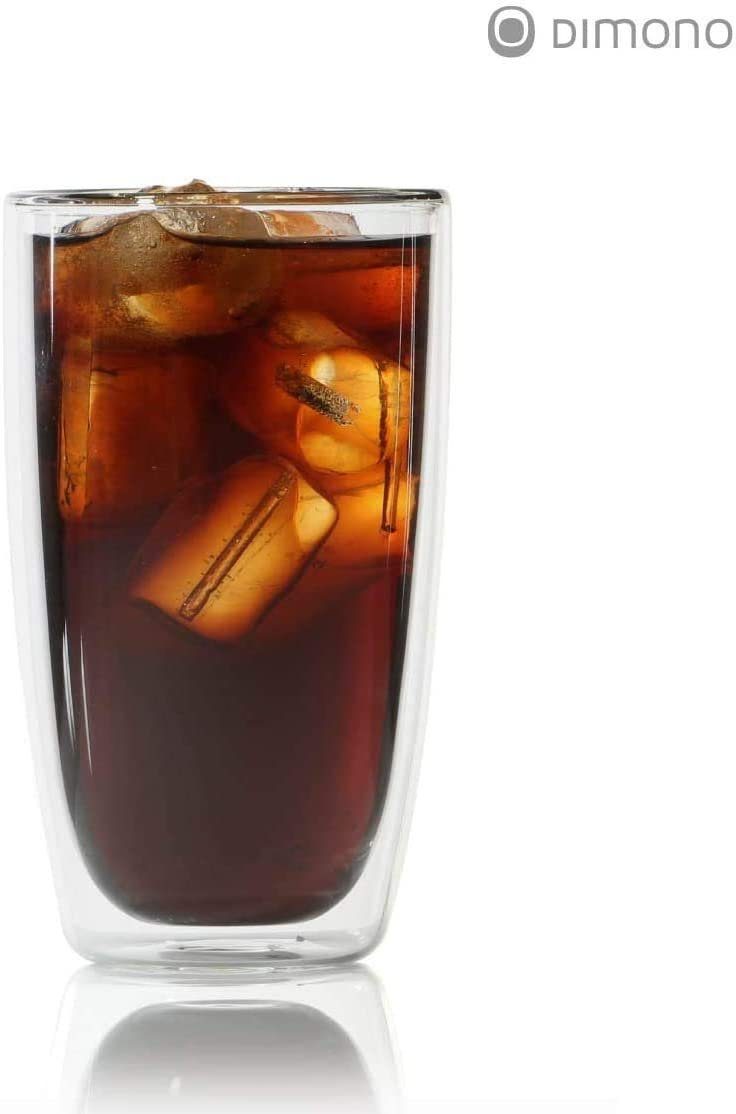 Dimono Latte-Macchiato-Tasse Doppelwandiges Trinkglas 450ml, Borosilikat-Glas, Wasser- Longdrink- & Cocktailgläser