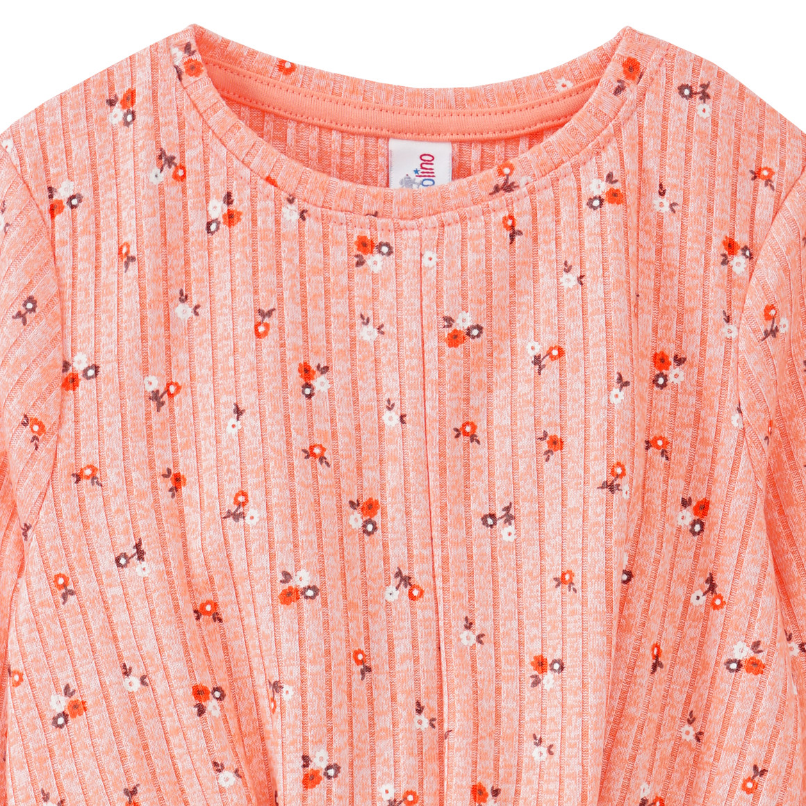 Mädchen Langarmshirt in Rippstruktur