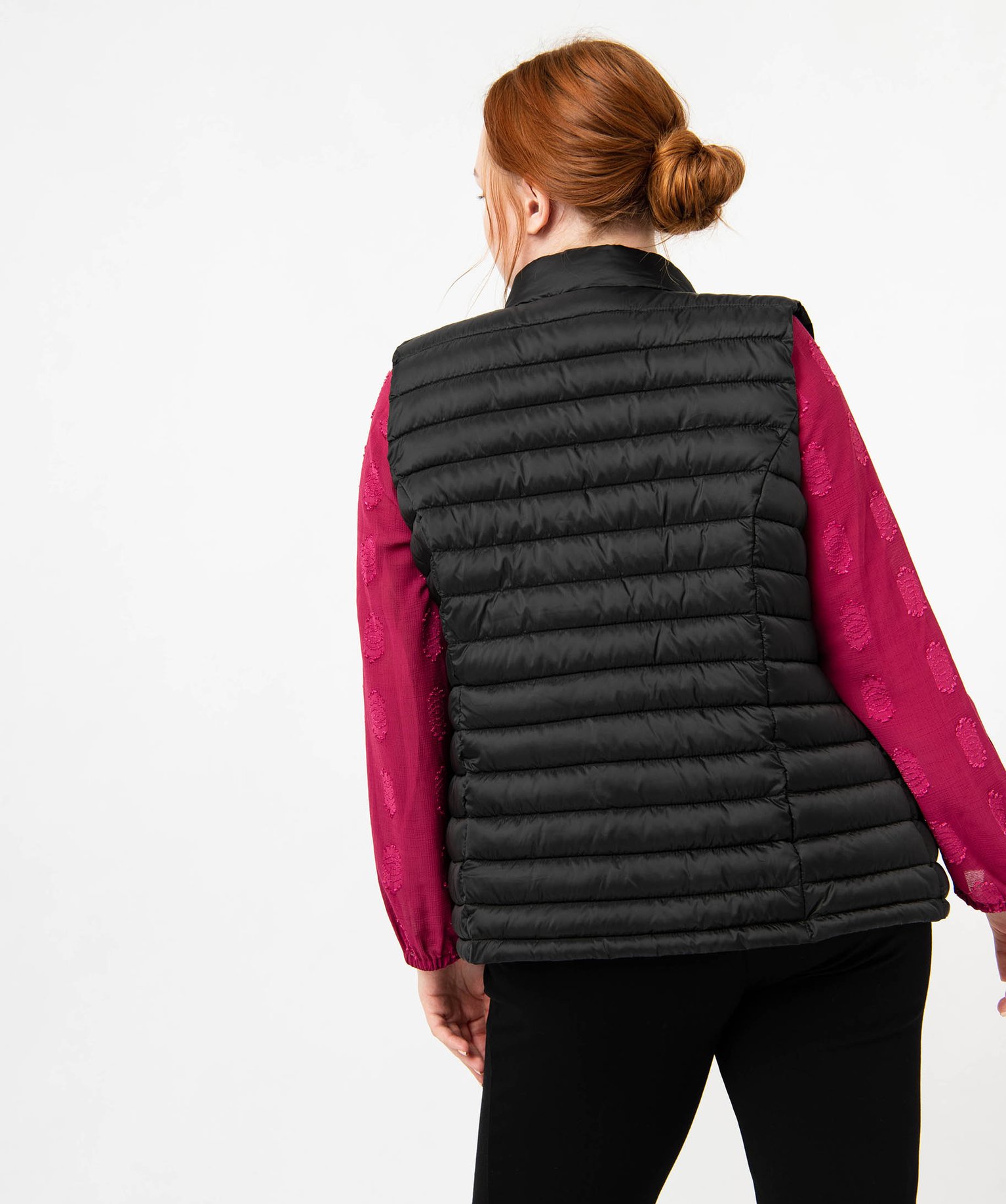 Doudoune sans manches à col montant femme grande taille noir | GEMO