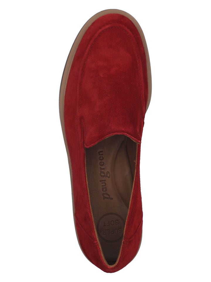 Paul Green Leder-Slipper in Rot günstig kaufen