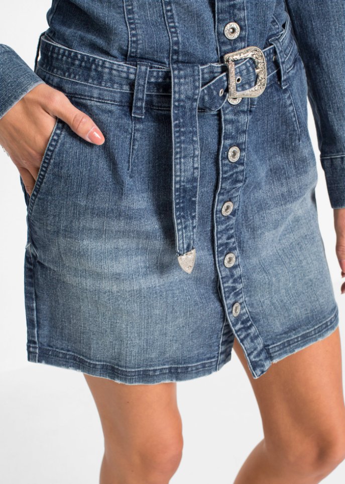 Jeans Kleid mit Gürtel