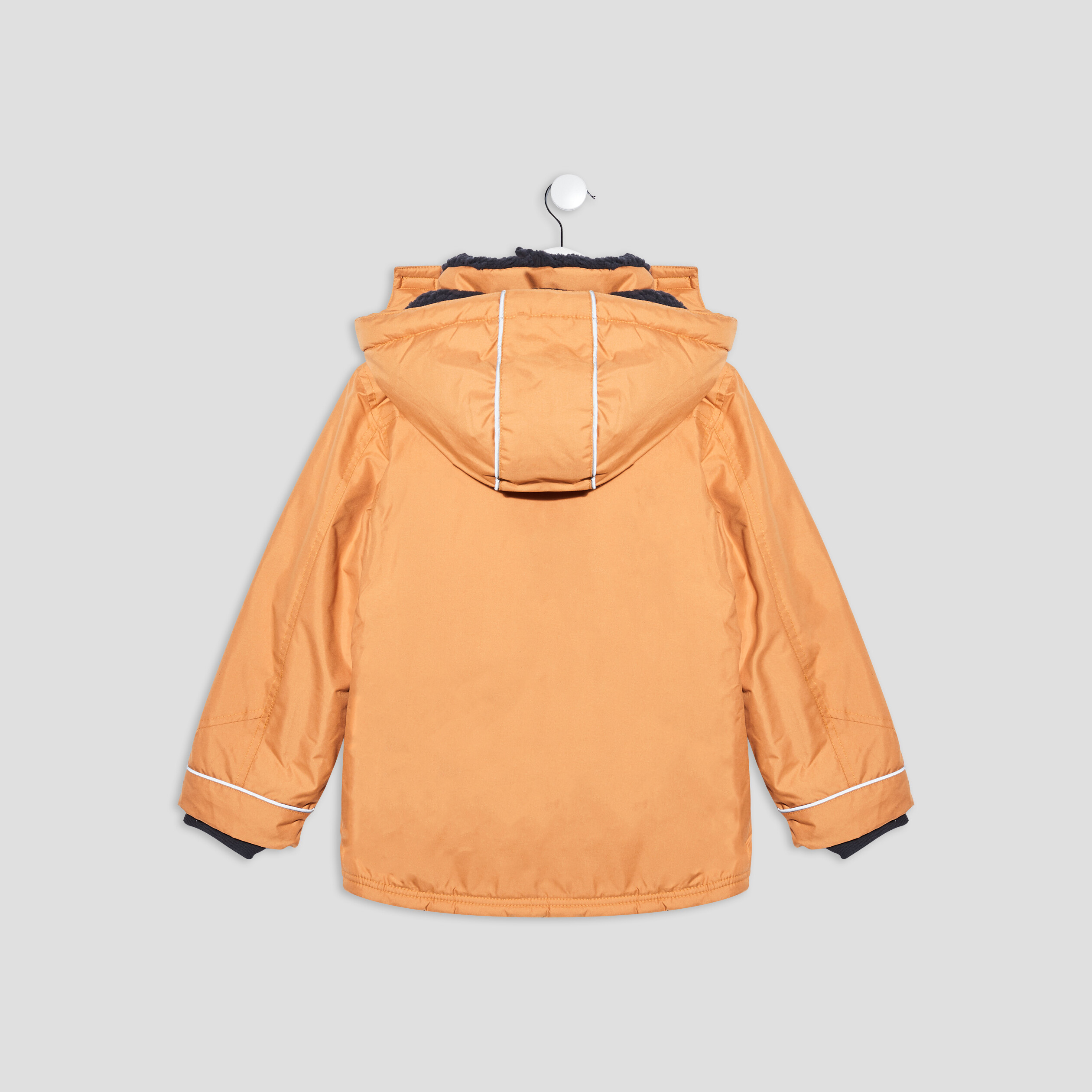 Parka droite à capuche jaune moutarde garçon | La Halle