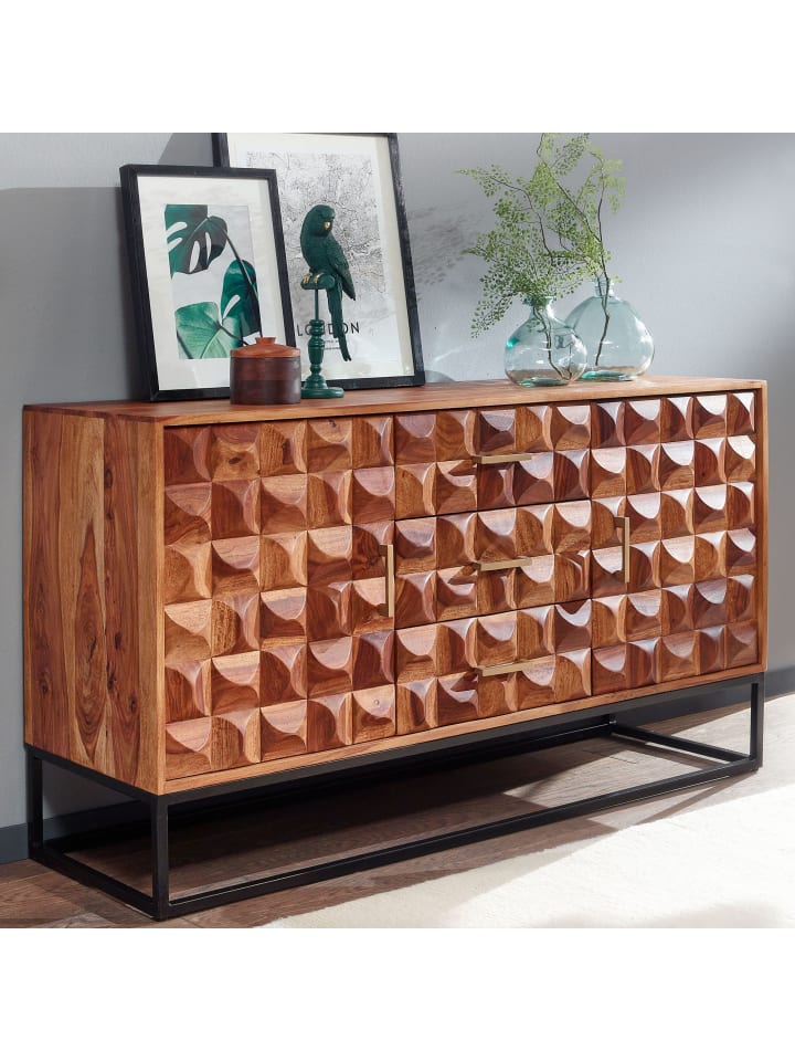 KADIMA DESIGN Sideboard 145x81x45 cm Massivholz / Metall Anrichte, Kommode günstig kaufen onesize
