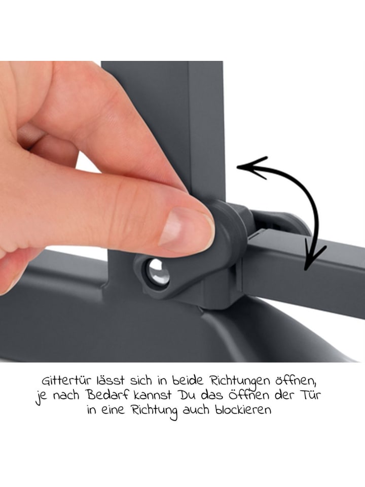 Hauck Türschutzgitter Clear Step Autoclose 2 - Dark Grey in grau günstig kaufen onesize