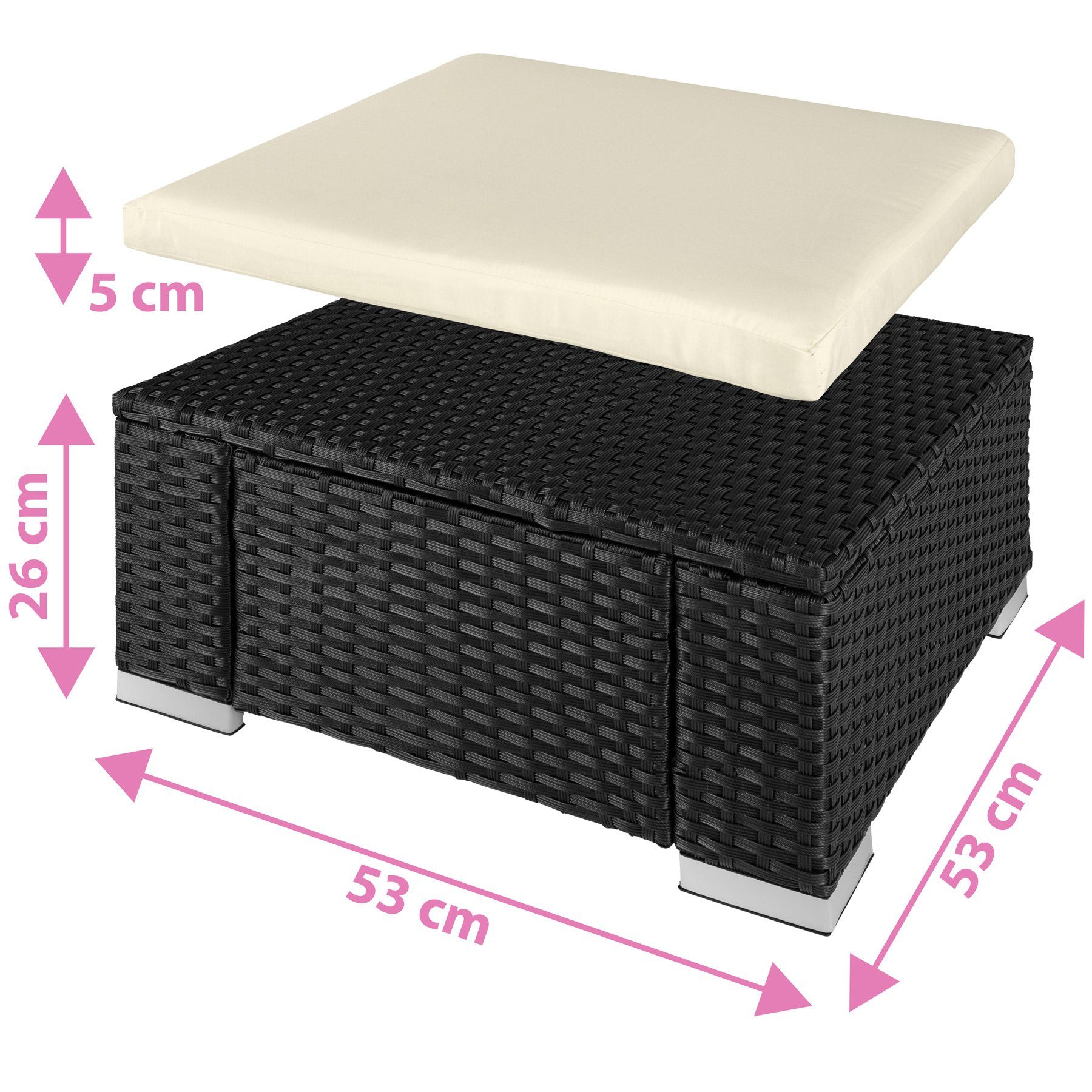 tectake Rattanstuhl Bitonto (1er, 1 St), Schmutzabweisend