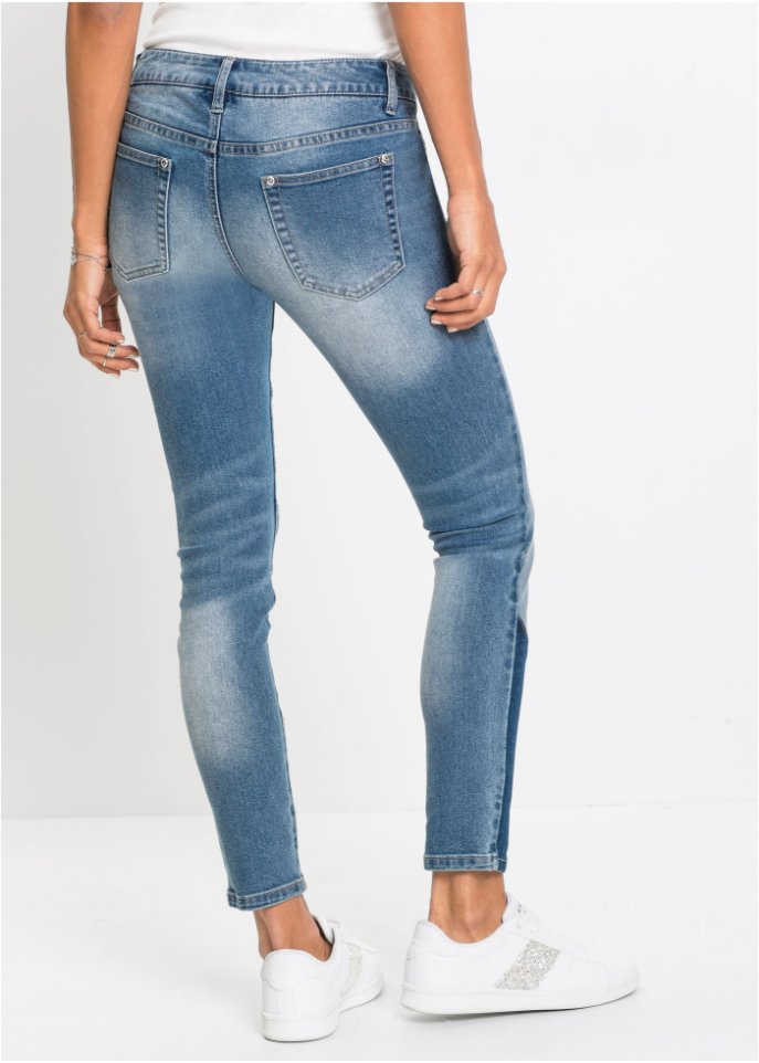 Skinny Jeans mit dreieckigen Einsätzen