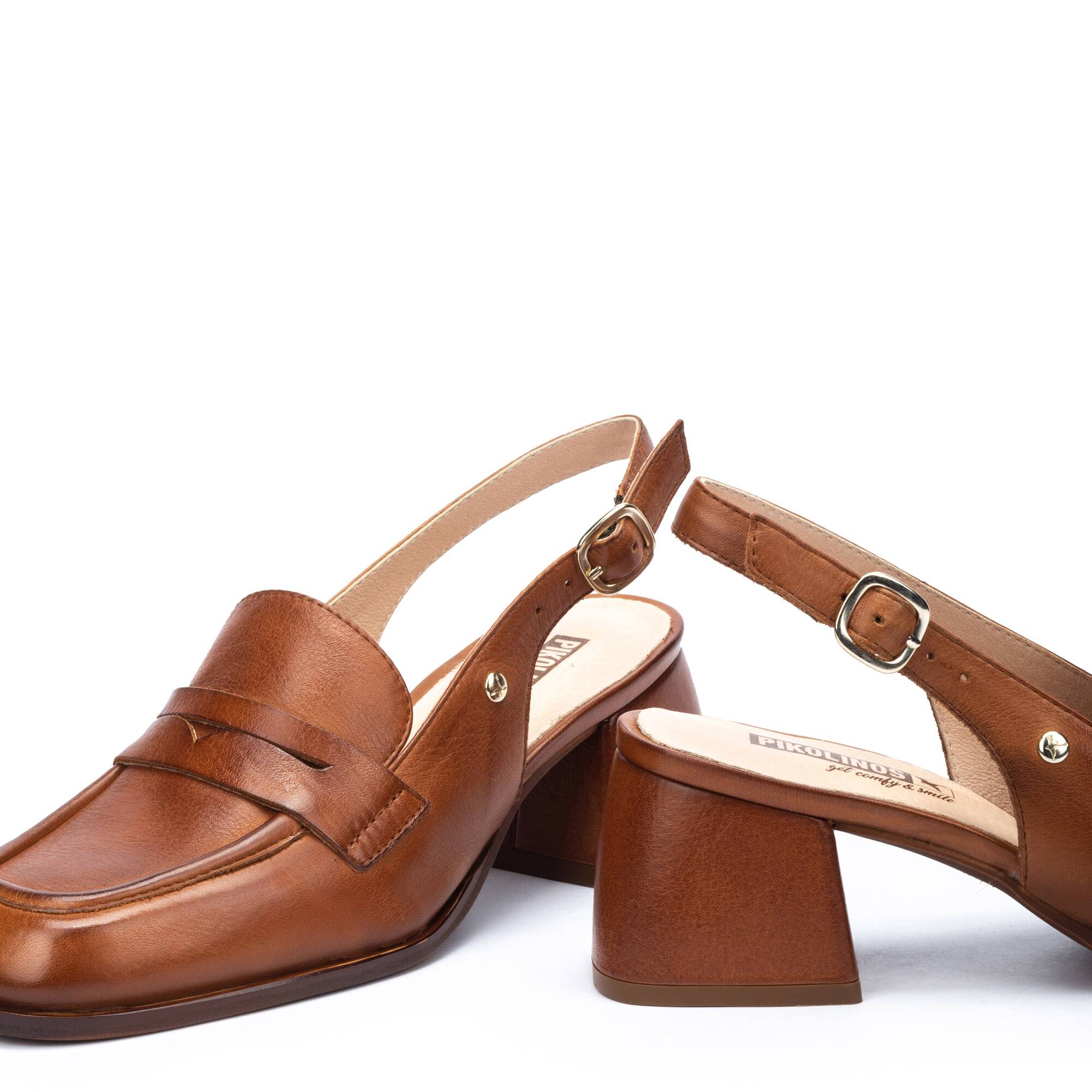 Eleganckie damskie mokasyny Pikolinos - BRANDY