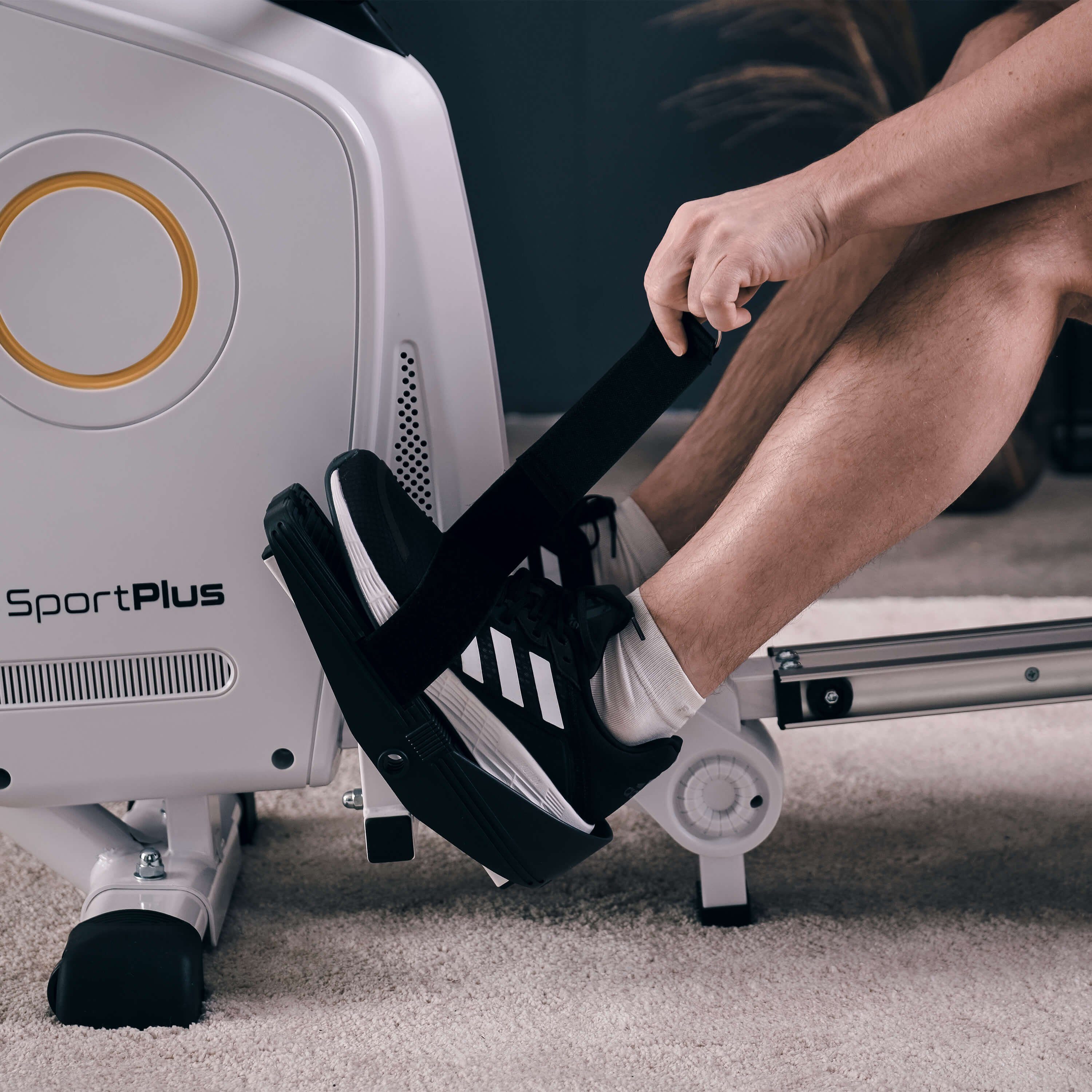 SportPlus Rudergerät SP-MR-030-W-iE, Rudergerät, klappbar, mit App-Steuerung, leises Magnetbremssystem