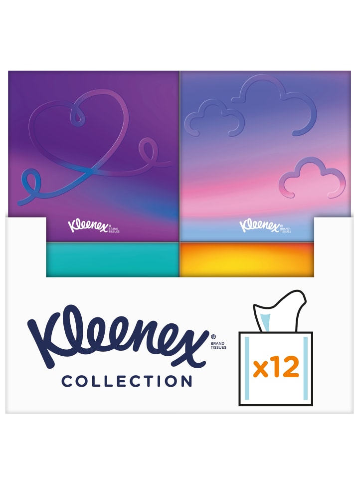 Kleenex Kosmetiktücher Taschentücher Boxen 3-lagig Collection Würfel 12 x 48 Stk günstig kaufen onesize