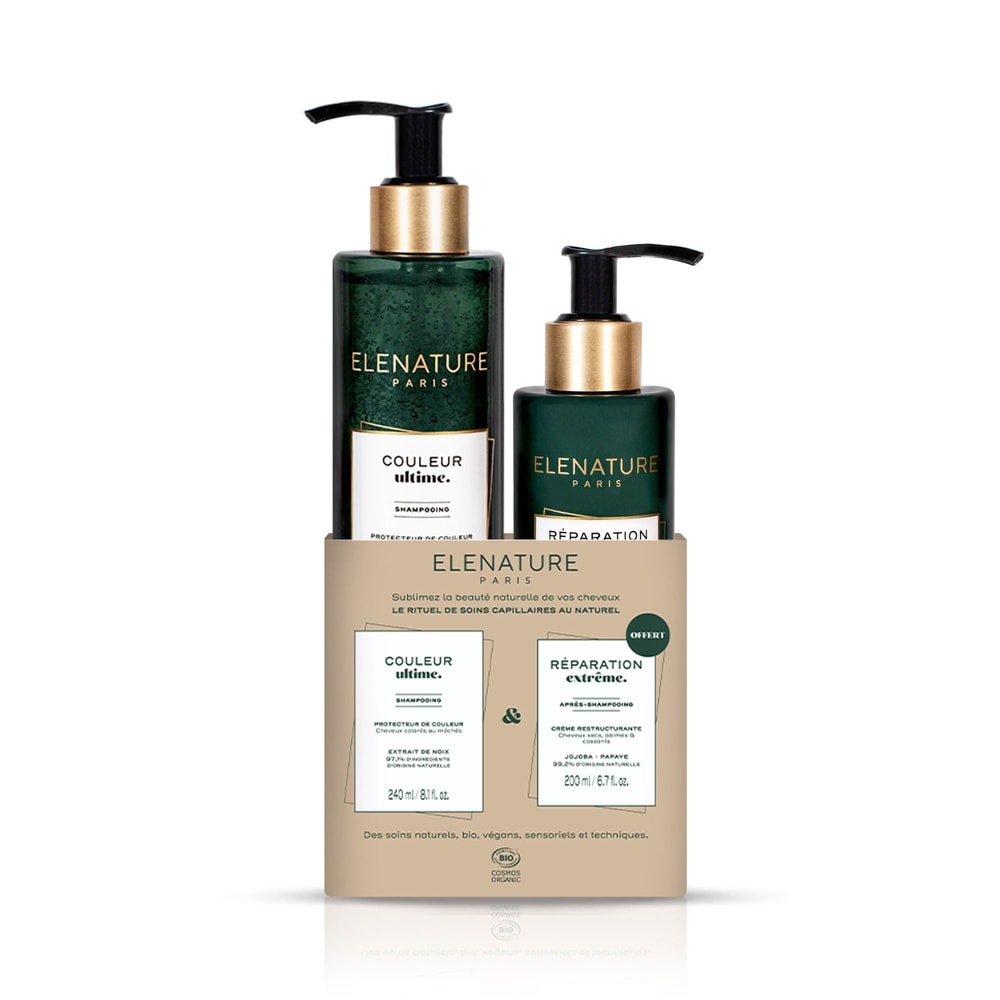 elenature Rituel Shampooing Couleur + Après Shampooing Restructurant Coffret Cheveux